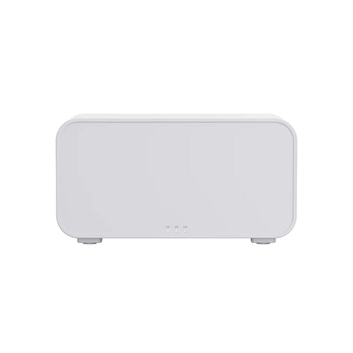 White rectangular LED-flame aromatherapy humidifier and diffuser on a white background