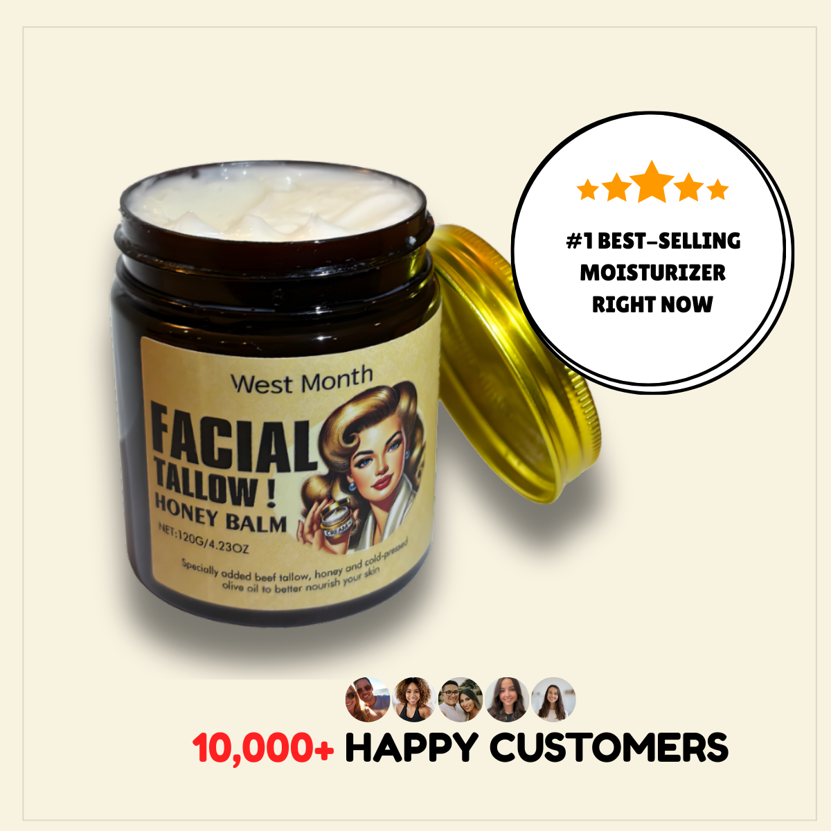 Whipped Tallow and Manuka Honey Moisturizer